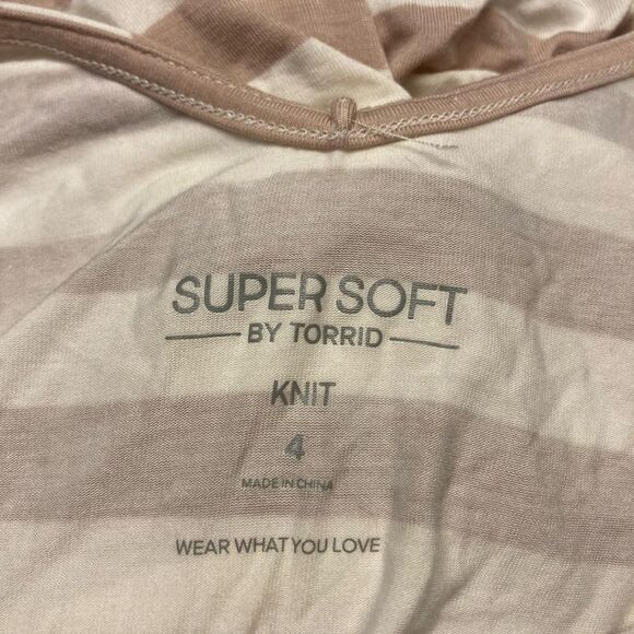 Torrid Midi Super Soft Dolman Sleeve Knit Dress Pockets Plus Size 4 4X Striped - Picture 6 of 9